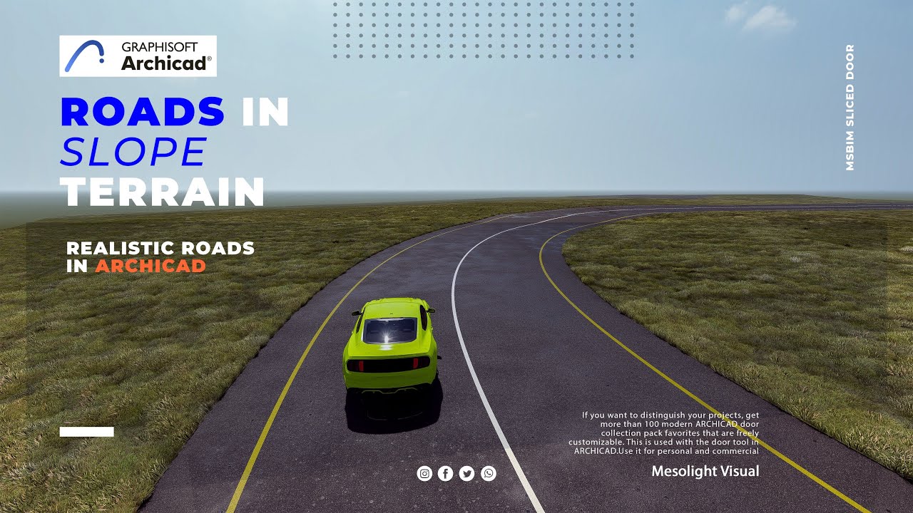 Realistic Roads in Slope Terrain ArchiCAD tutorial