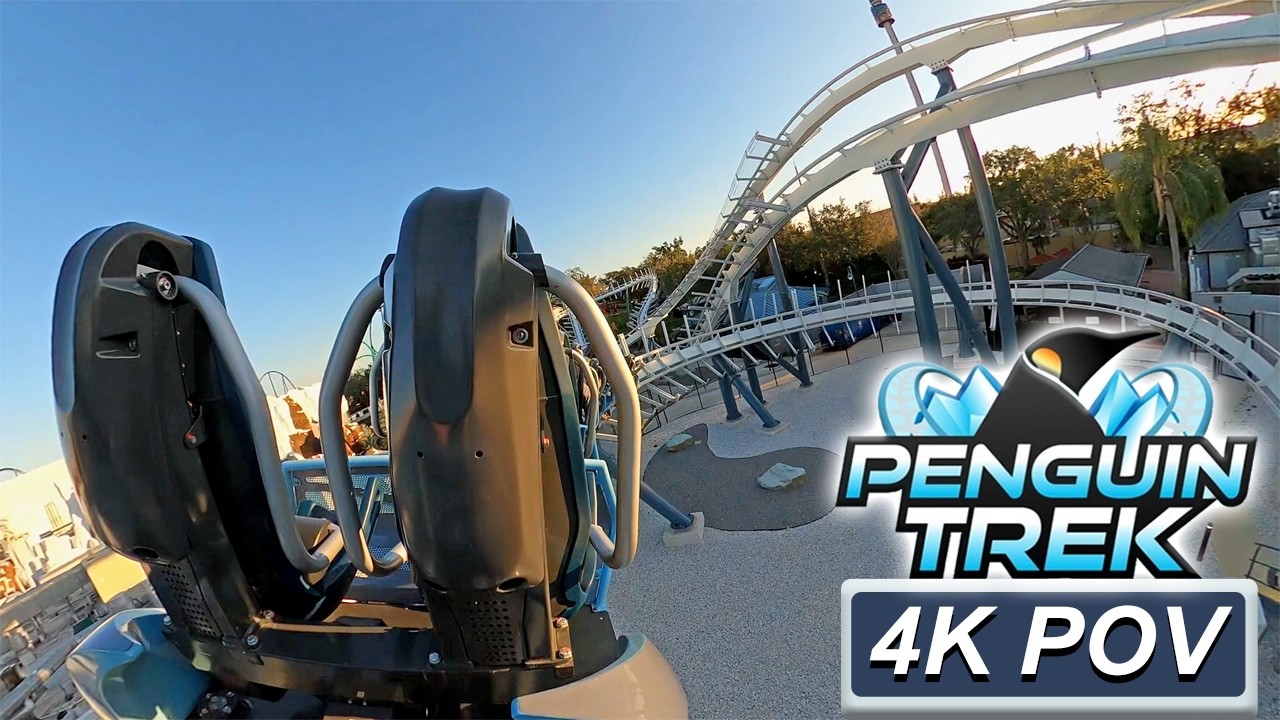Penguin Trek (4K Back Seat POV)- SeaWorld Orlando, Orlando, FL