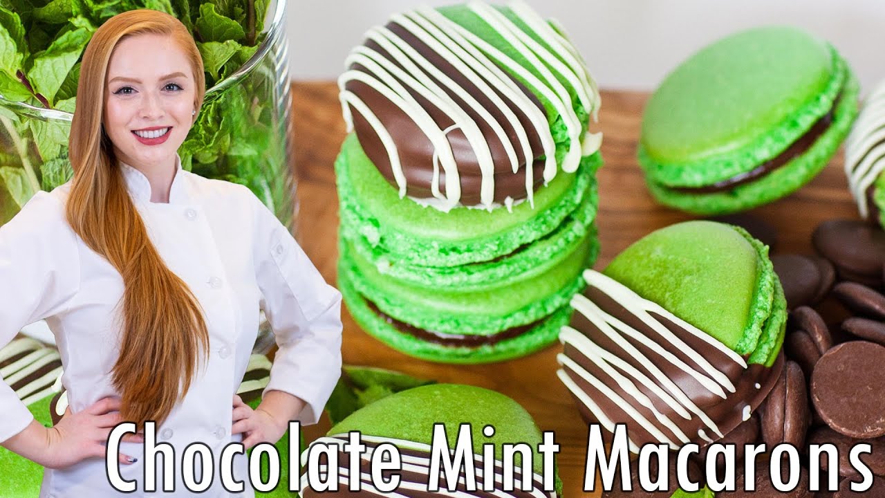 Chocolate Mint French Macarons - Dipped in Chocolate with Chocolate Ganache Filling!!