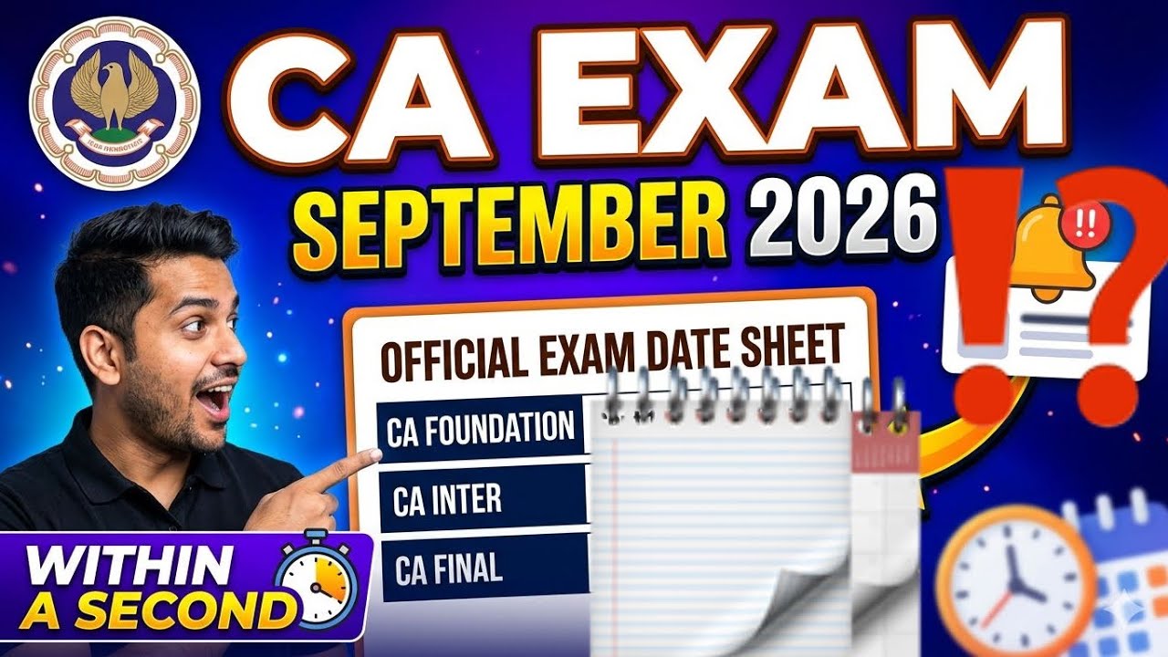 CA Exam September 2026 Exam Date sheet