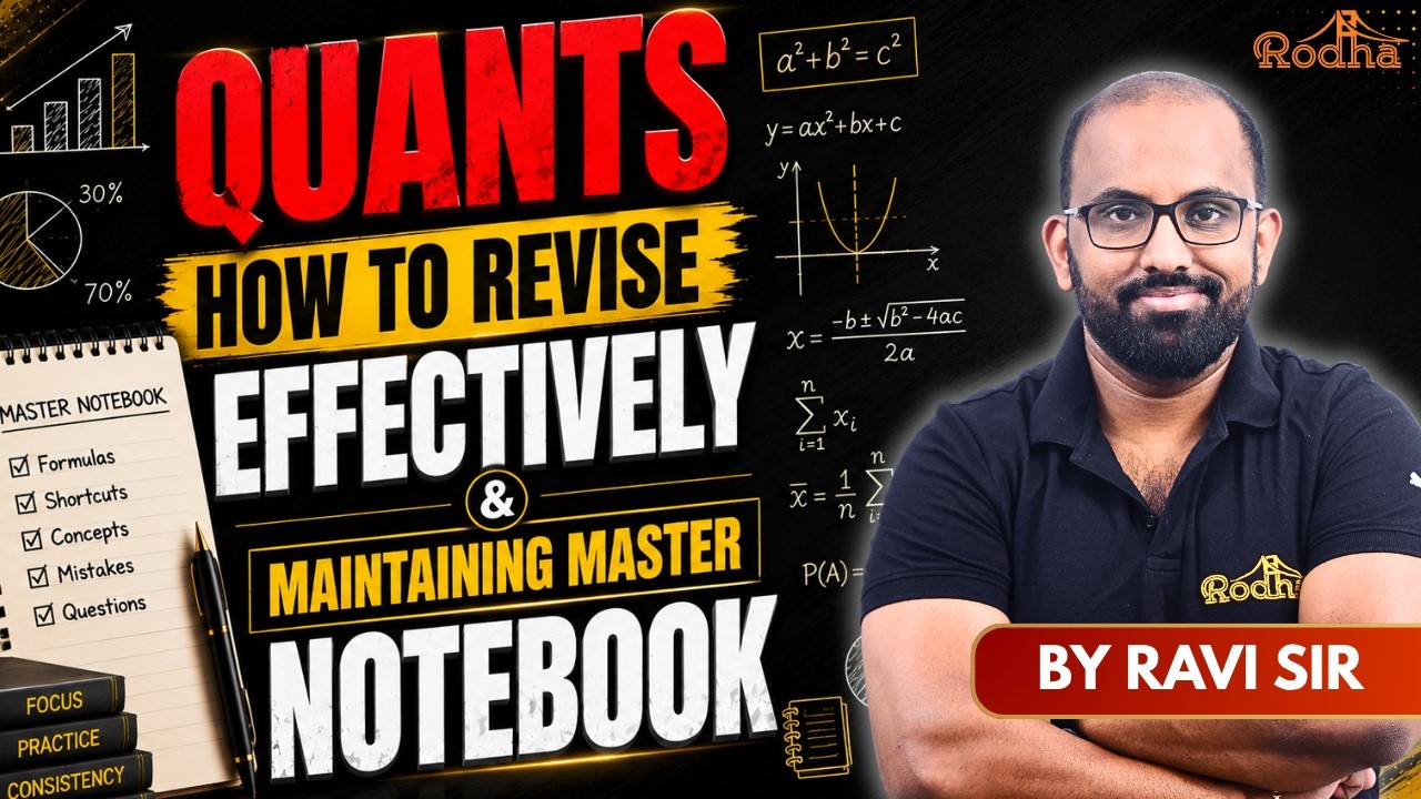 Making a Master Notebook for Quantitative Aptitude Preparation | 6 Months to CAT 2026 | Ravi Sir