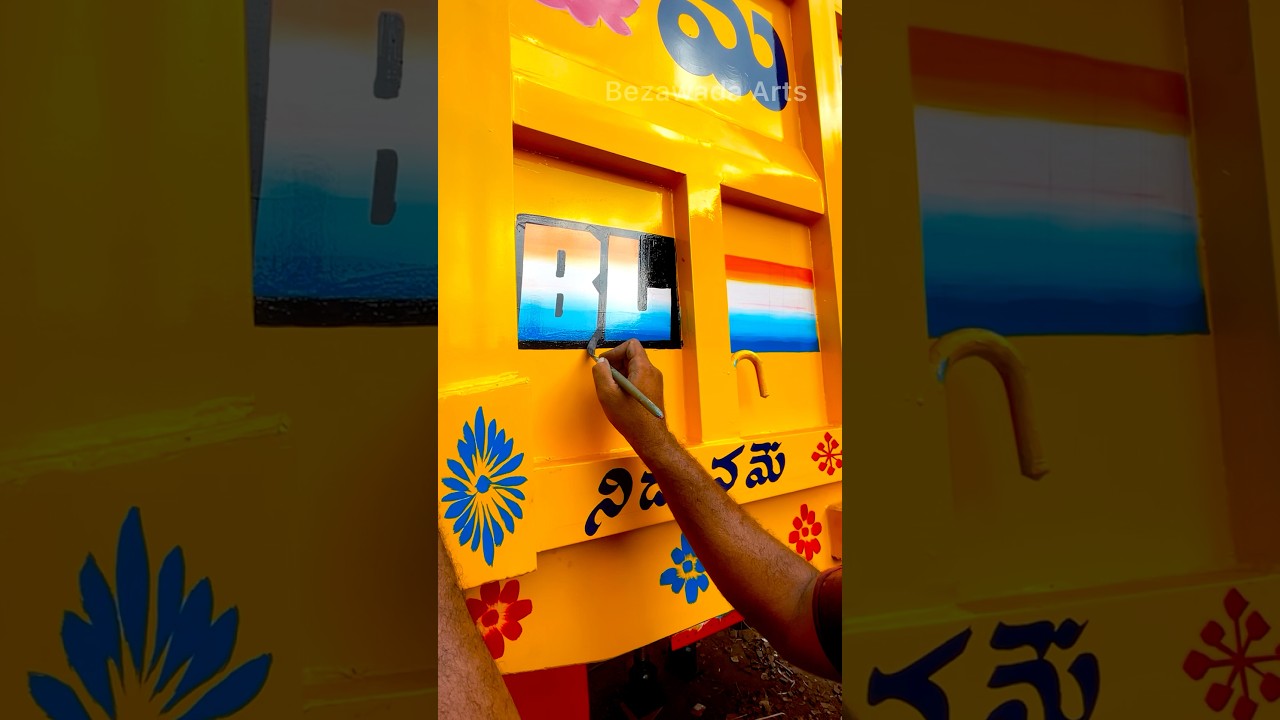 Tata truck Makeover with paint art by street artist #viral #art #shorts #trending #painting