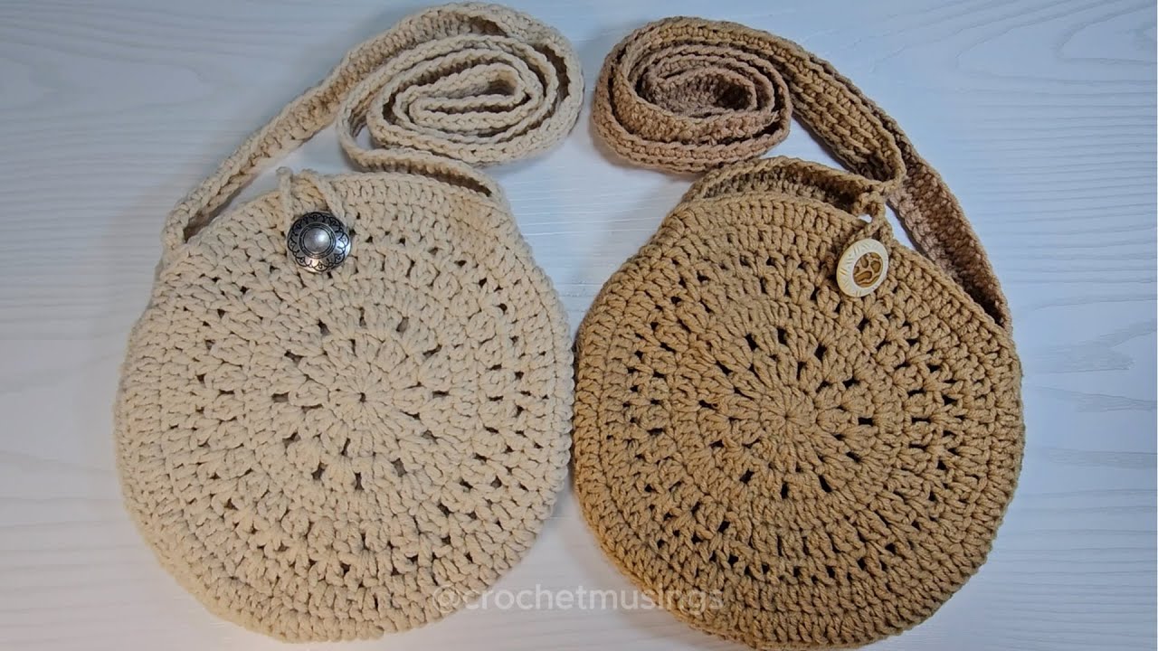 Stylish Crochet Crossbody Round Bag - Crochet Crossbody Bag Free Pattern Tutorial For Beginners