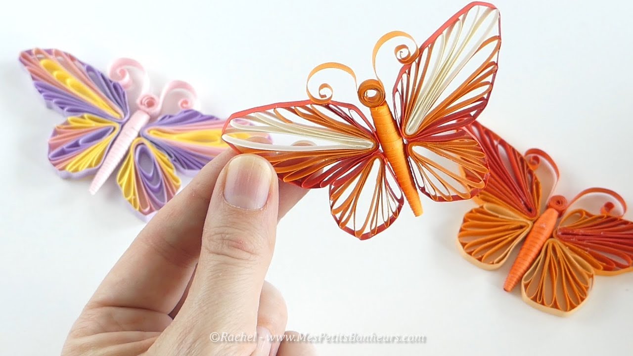 Papillon en QUILLING - Tuto avec Gabarit à imprimer