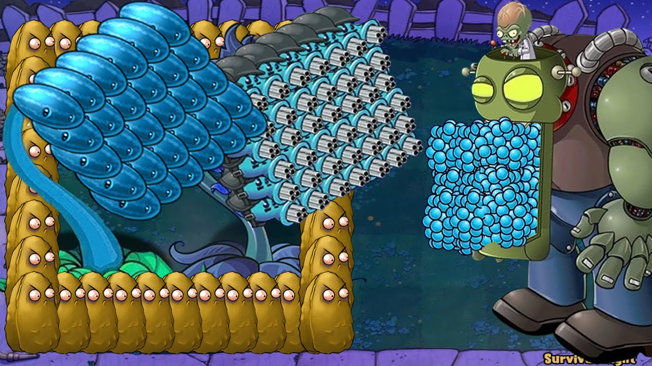 Threepeater Gatling Vs Winter Melon Vs Dr Zomboss Plants Vs Zombies Battlez