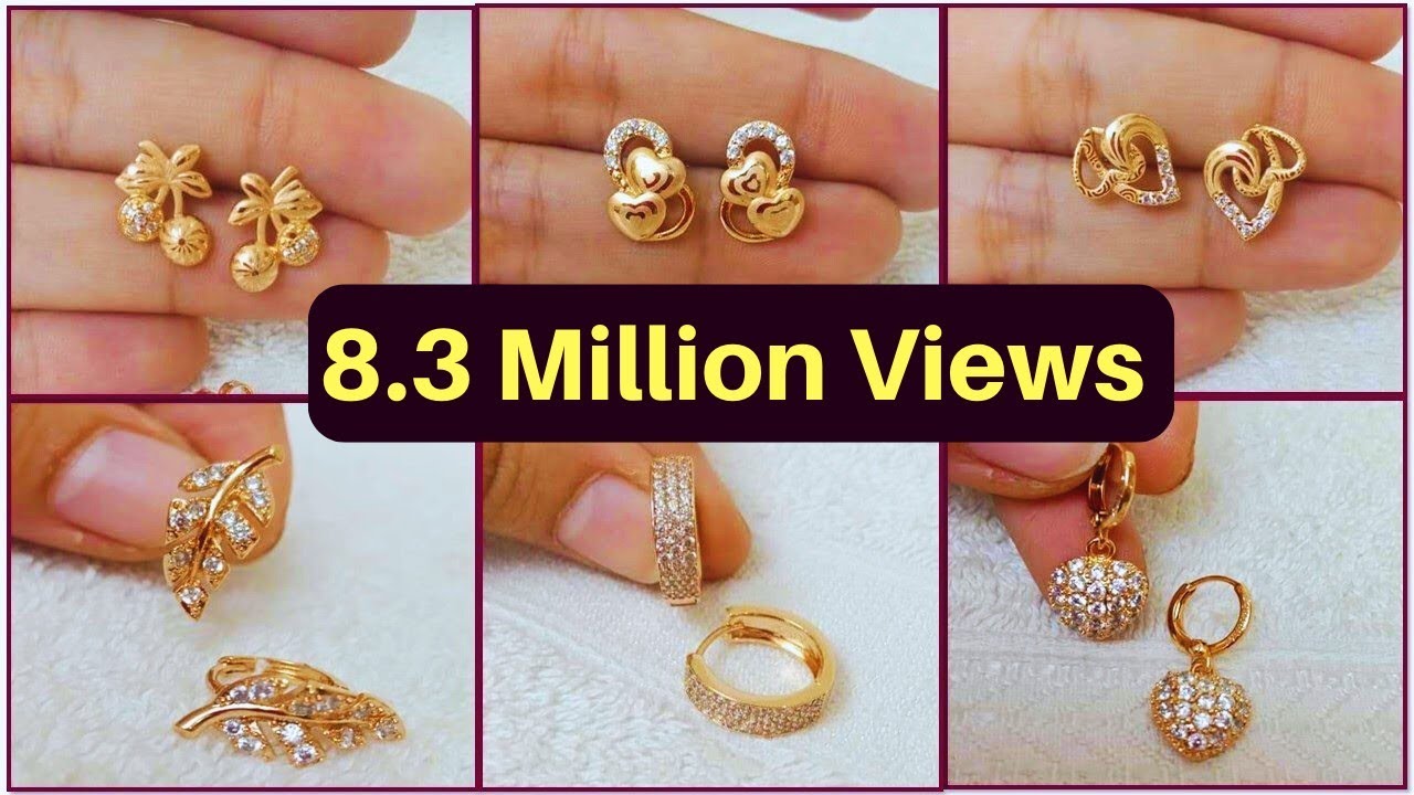 Simple Light Weight Gold Earring Design / Daily Wear Gold Earring Design