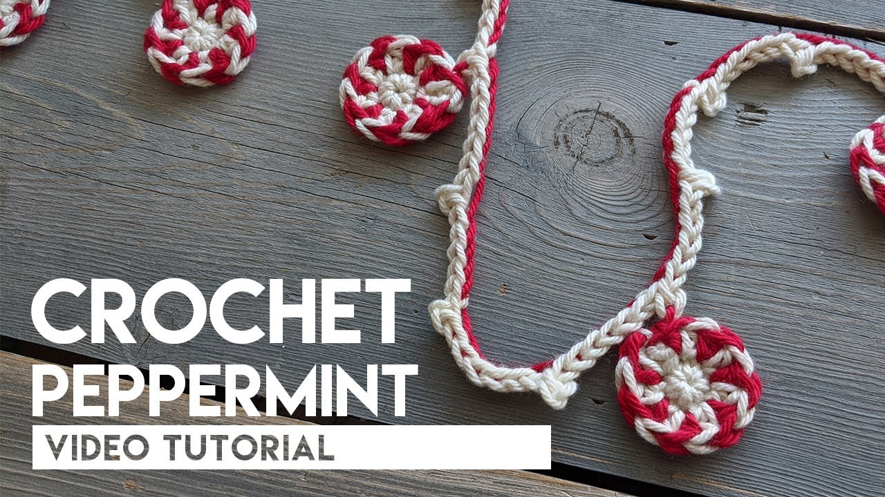 Crochet Peppermint Garland