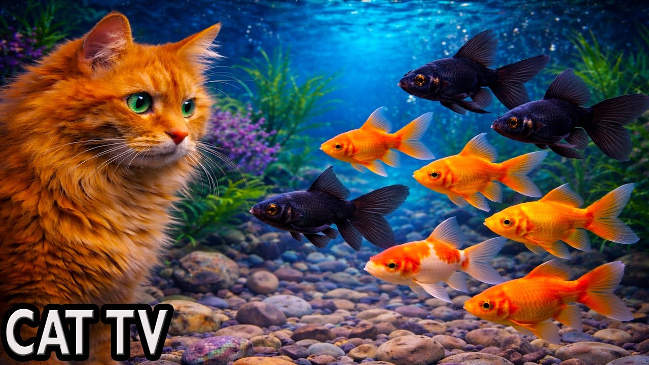 🔴 LIVE Cat TV Aquarium | Goldfish & Telescope Fish for Cats to Watch (4K, No Music)