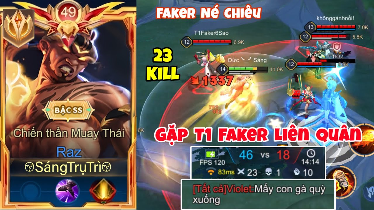 Săn Faker Violet Từ Đầu Đến Cuối Vs 23 Kill Cái Kết Cho Faker Gáy Sớm - Top Raz