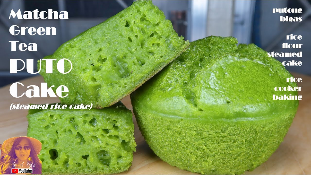 EASY RICE COOKER CAKE RECIPES: Matcha Green Tea Puto Cake | How To Make Rice Cake | Putong Bigas