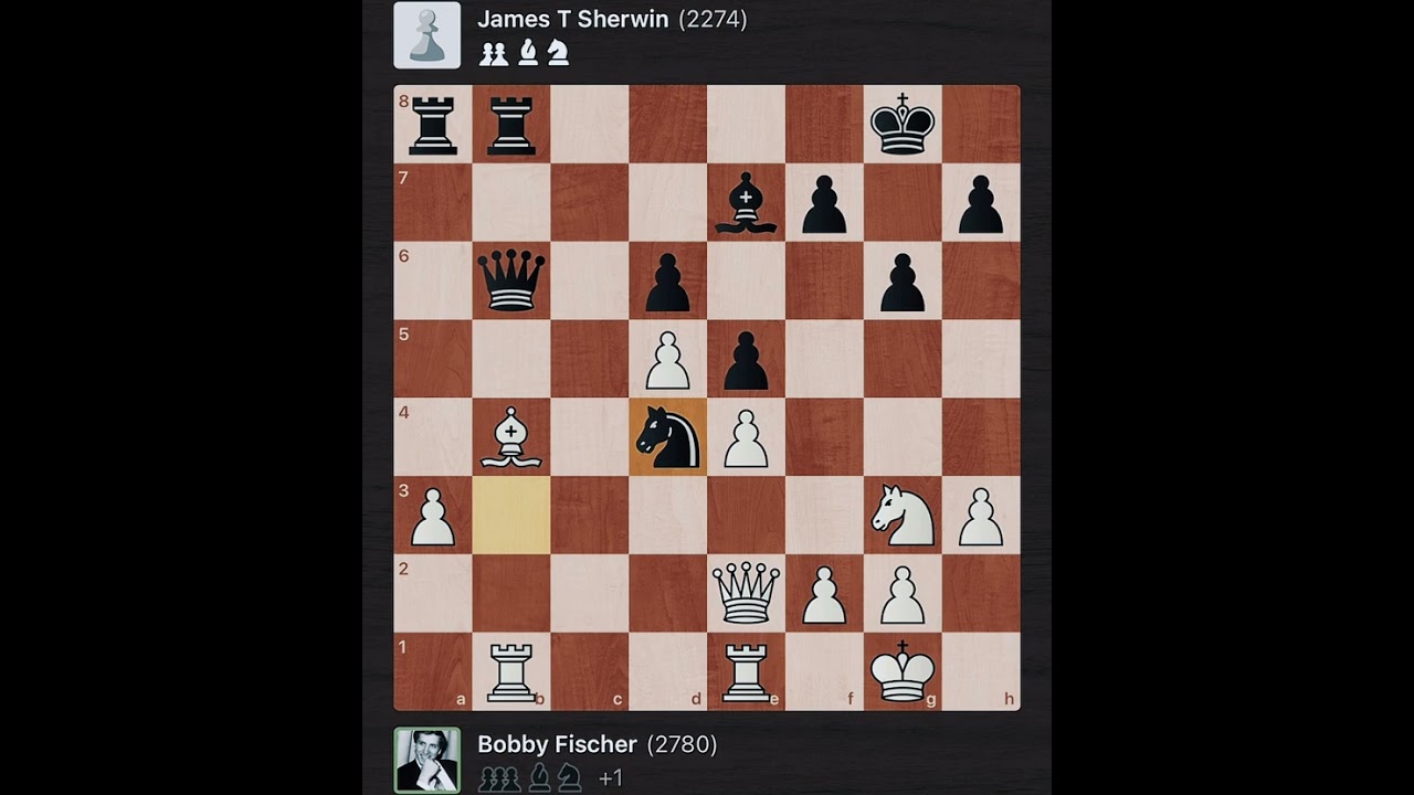 Bobby Fischer vs James T Sherwin | Portoroz - Slovenia, 1958