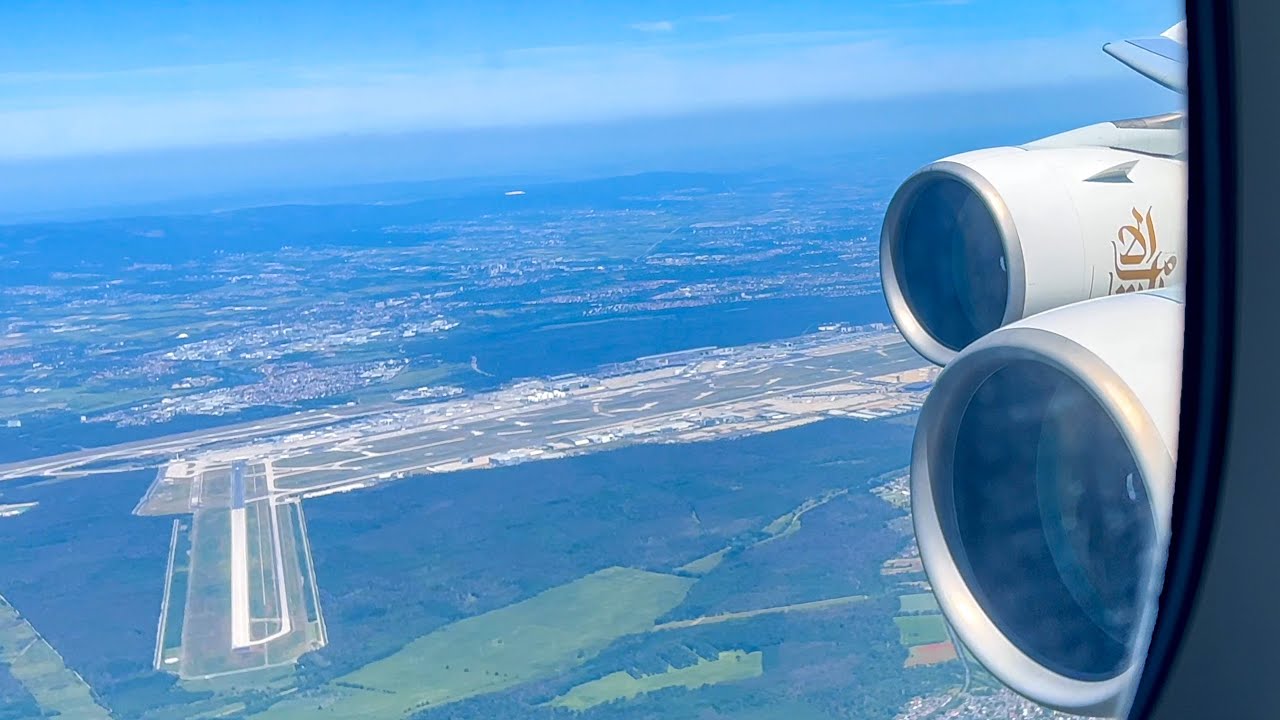 FULL LANDING Emirates A380 and GO AROUND Frankfurt - EK45