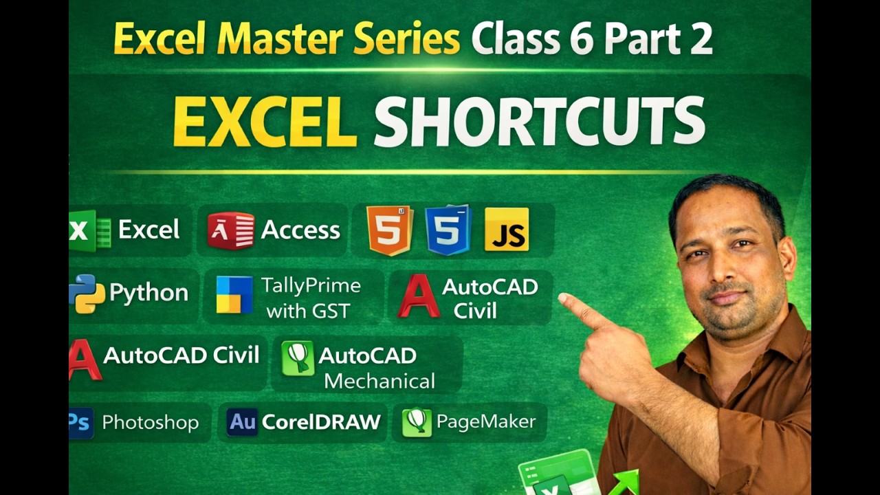 Excel Master Series Class 6 Part 2|50 Excel Shortcuts in Hindi | MS Excel Tips &Tricks |Sunil baisla