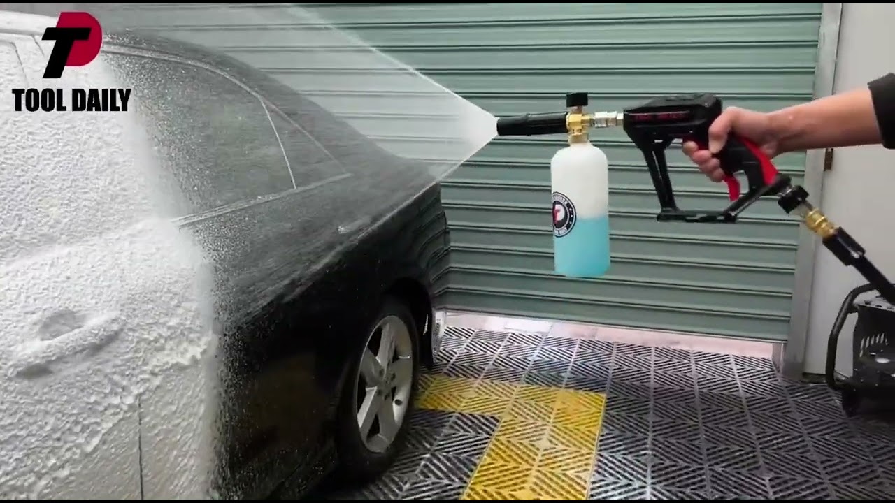 Tool Daily Short Pressure Washer Gun with Foam Cannon, 1/4 Inch Quick Connector