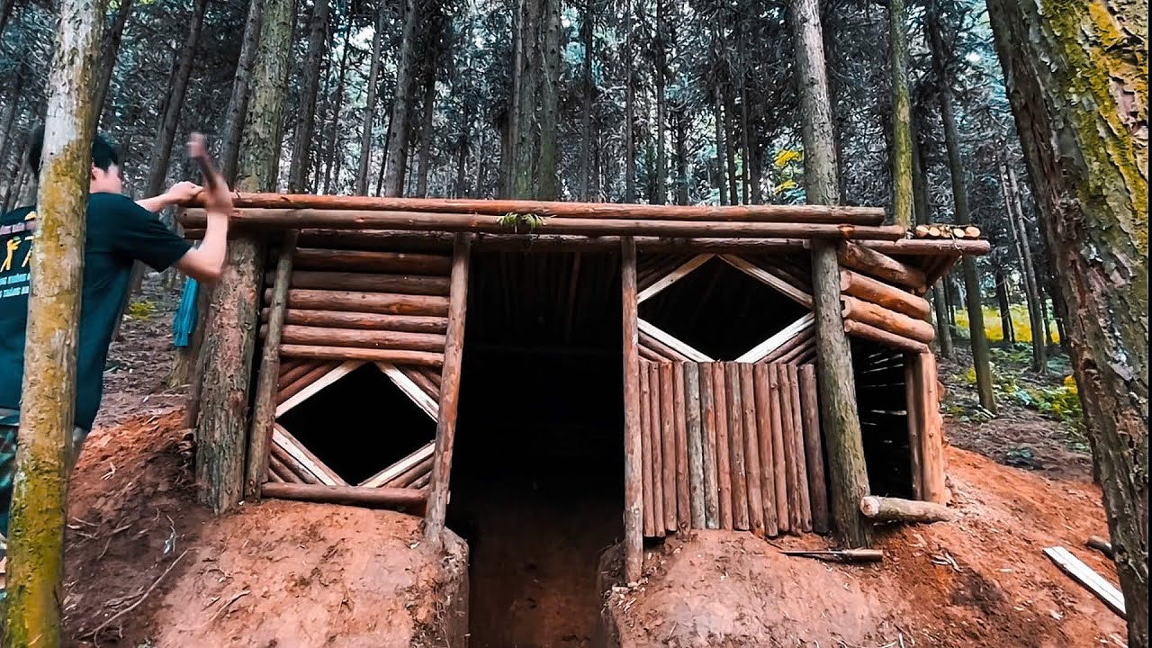 機械なし・電気なし｜松の木の原始的住居づくり