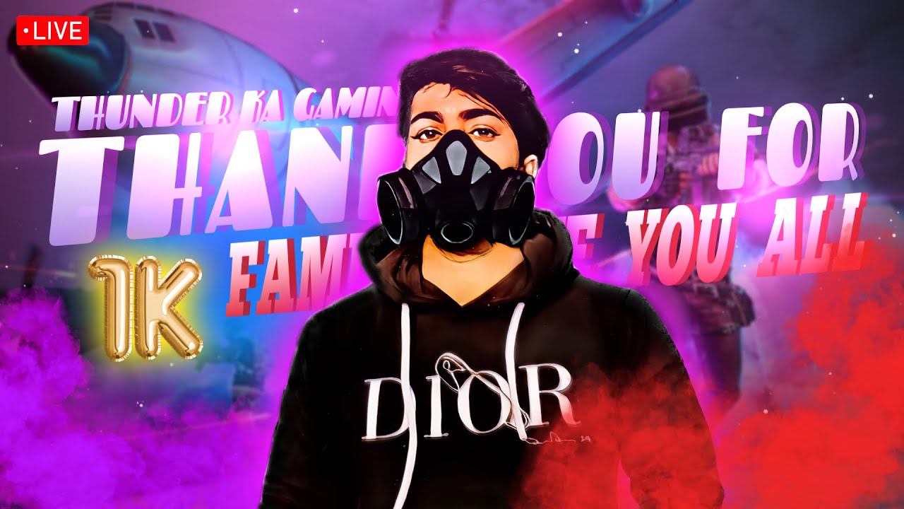 🔴 Watch  Live Now : || Thanku So Much Guys for 1k Love YOU  All || . #bgmi #thunderkagaming
