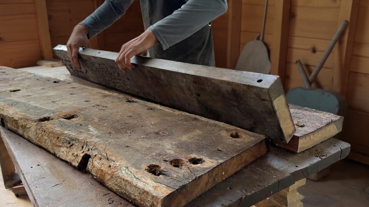The Most Unexpected Way To Turn Old Ship Wood Into A Coffee Table