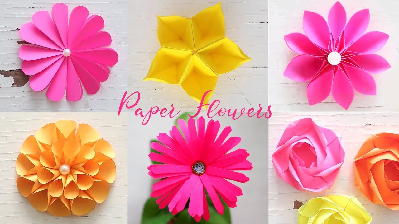 6 Easy Paper Flowers | Flower Making | DIY