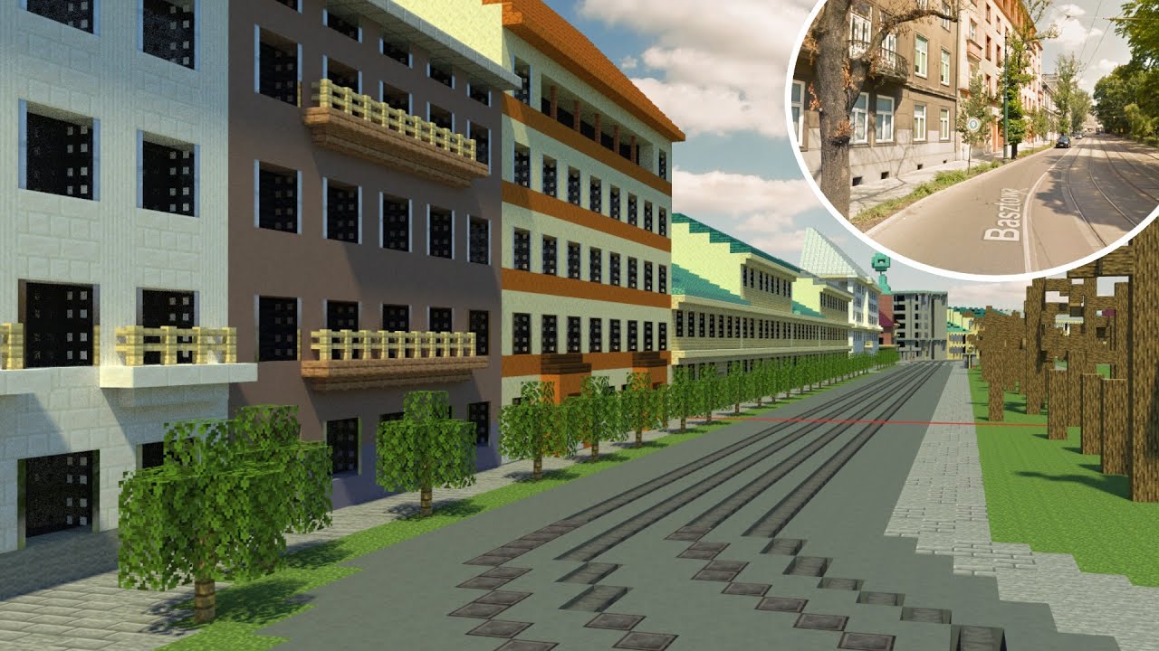 Minecraft: Kraków/Cracow 1:1 [#2]  ▪  Basztowa street pt. 1  ▪  Timelapse
