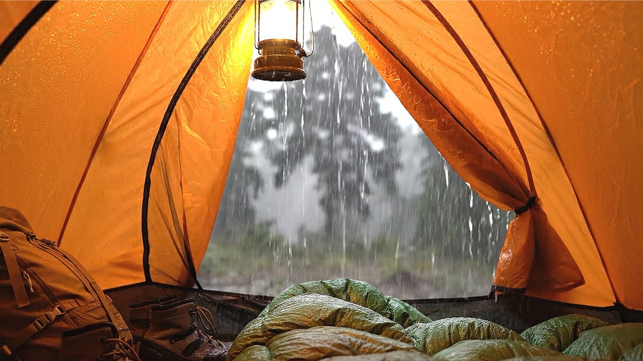 Camping Tent in Heavy Rain 🌧️🏕️ Relaxing Rain Sounds for Sleep (4K)