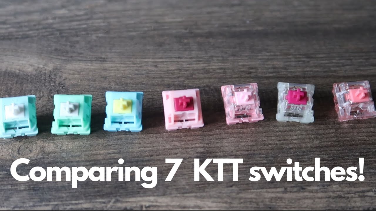 comparing ktt switches | mint | cabbage tofu | sea salt | rose | red wine | darling | strawberry