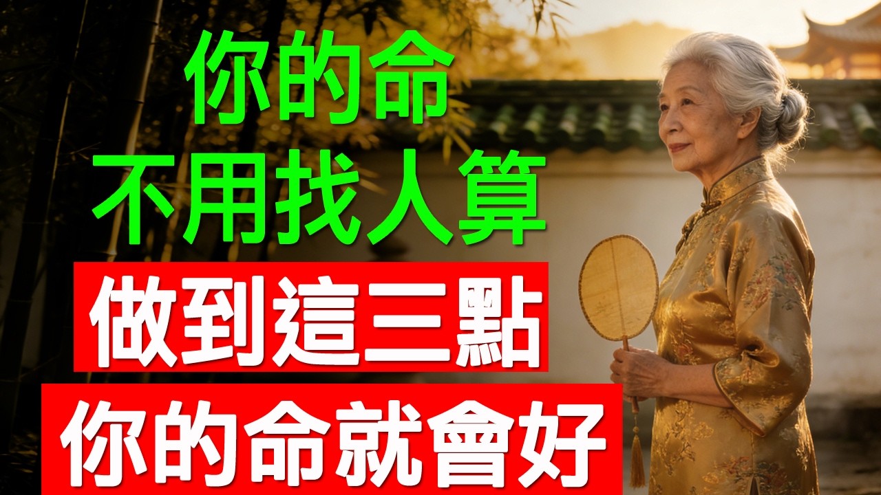 你的命不用找人算，做到這三點，你的命就會好。   #樂齡智慧坊#老年智慧#老年故事