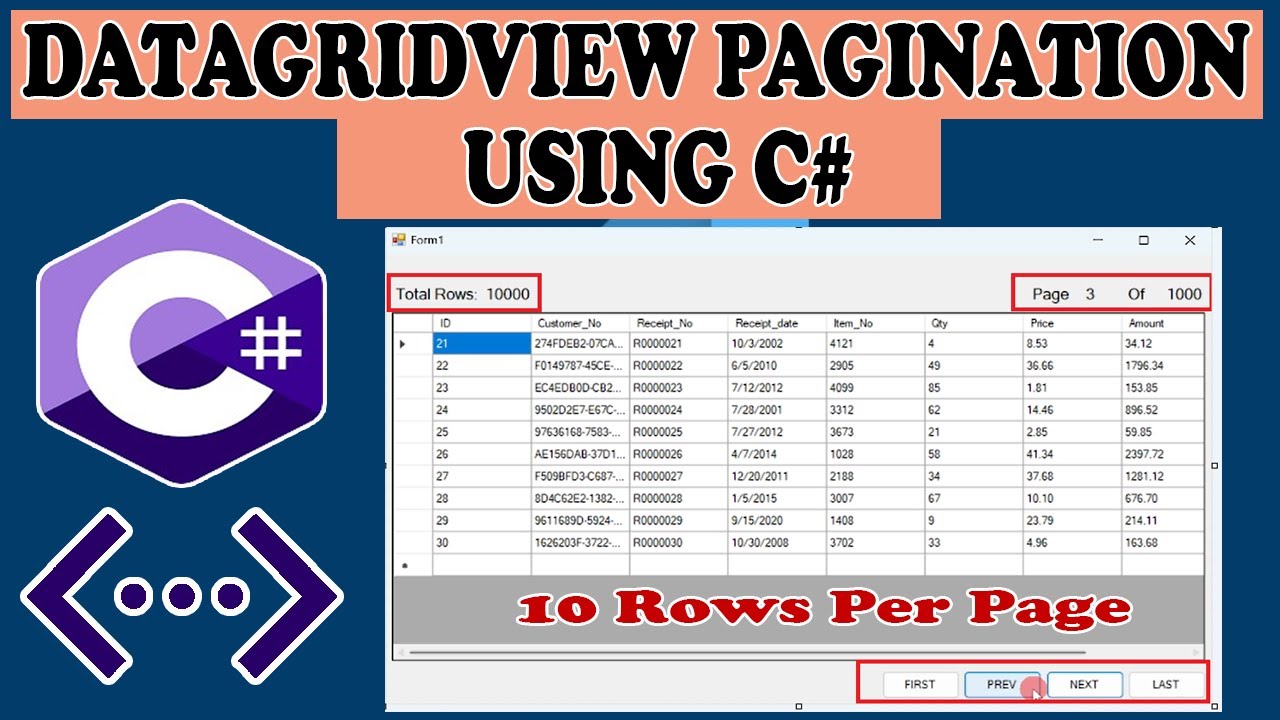 Пагинация DataGridView на C# | Приложение Windows Forms