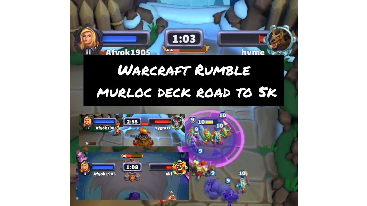 Warcraft Rumble - PVP Best Meta murloc deck Strong enemy's EZ climb 5k mostly lv 9 units vs lvl 10