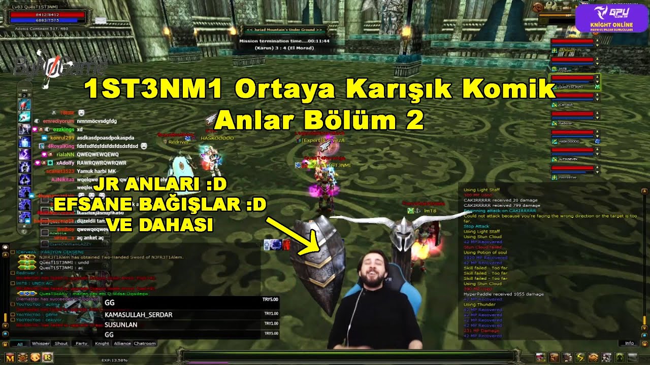1ST3NM1 - Ortaya Karışık Komik Anlar B&ouml;l&uuml;m 2 (Jr Anları, Bağışlar Ve Dahası :D) | Knight Online