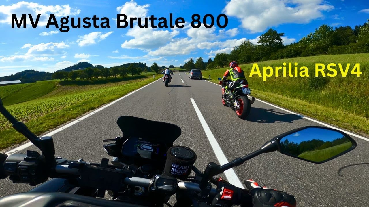Yamaha MT-10 chasing MV Agusta Brutale 800 & Aprilia RSV4 1000 - Pure CP4 Sound