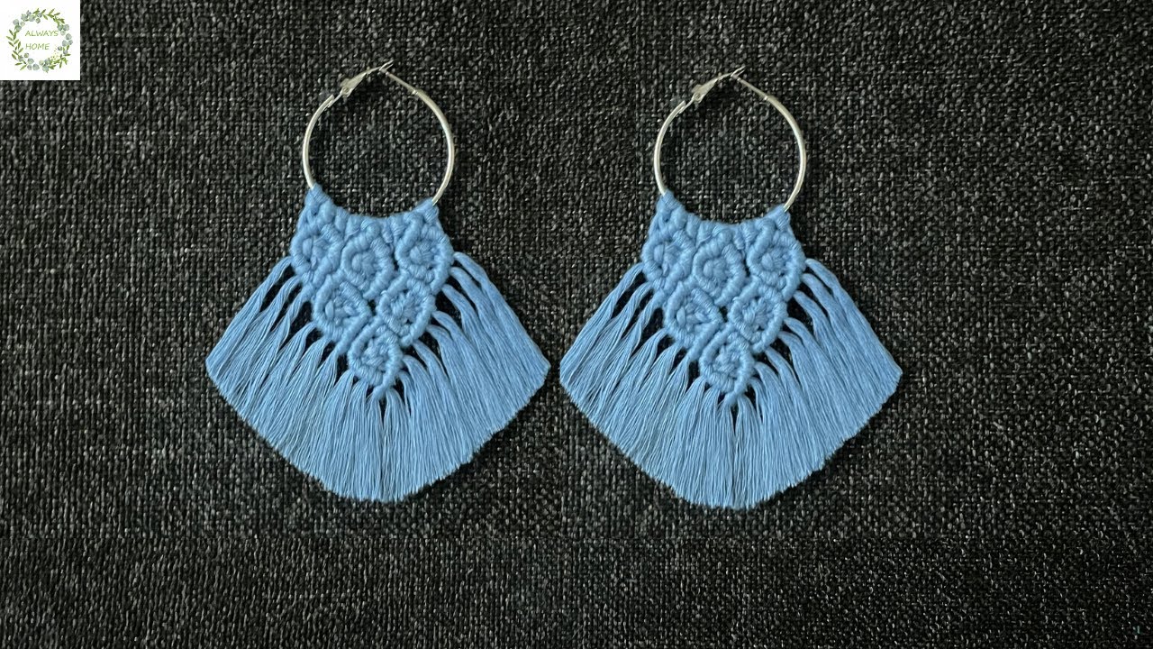 Macrame earrings | Boho earring making | Macrame hoop earrings | DIY earrings