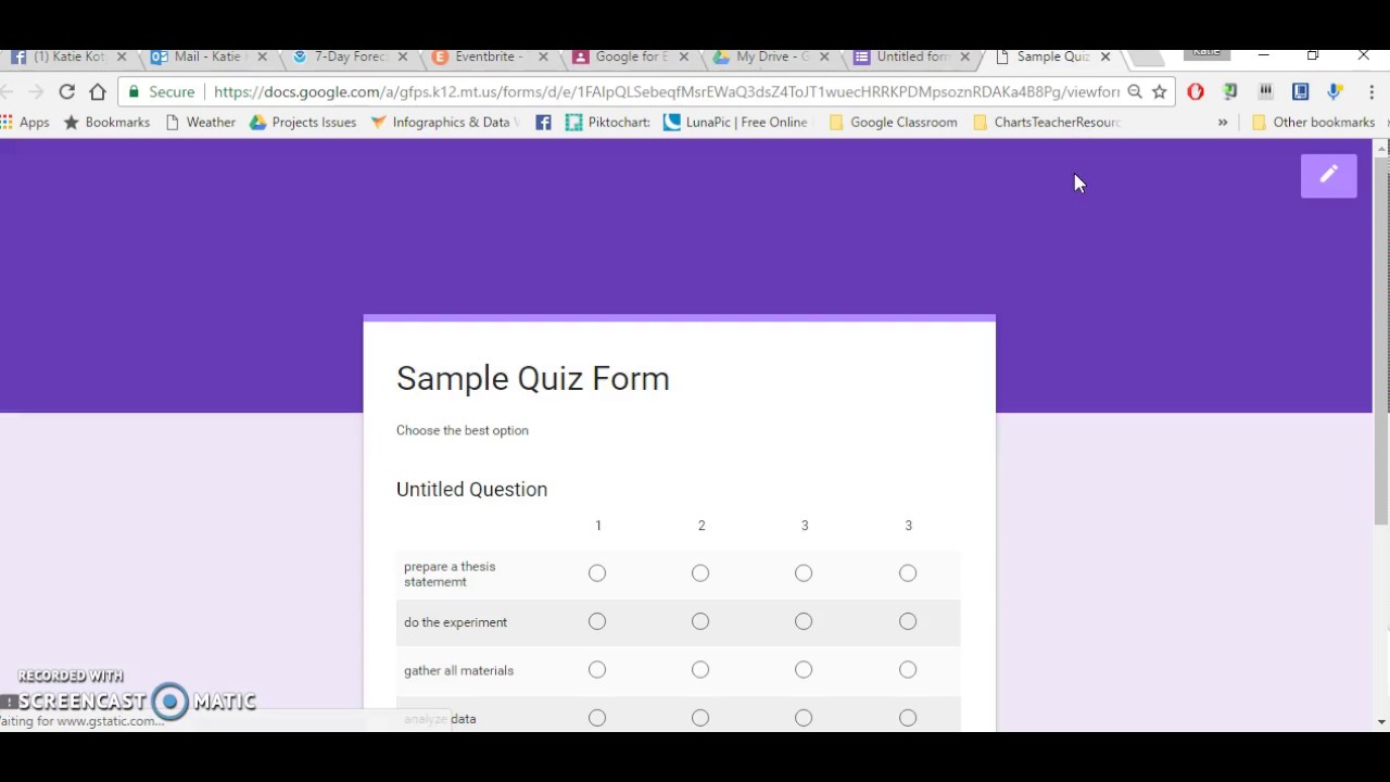 Как использовать сетку в Google Forms