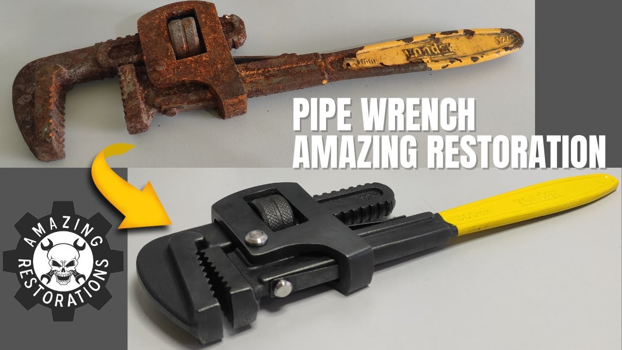 OMG! LOOK HOW INCREDIBLE IS NOW THIS RUSTED PIPE WRENCH - AMAZING RESTORATION