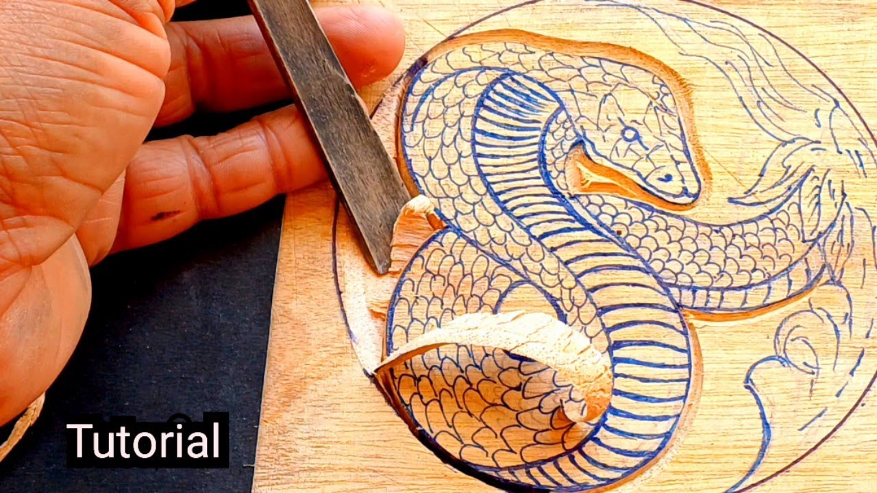 Wood carving King Cobra || carving tutorial