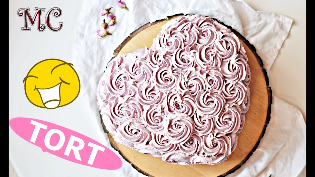 Tort Serce w Różyczki Śmietanowo – Jagodowy – Przepis Mała Cukierenka
