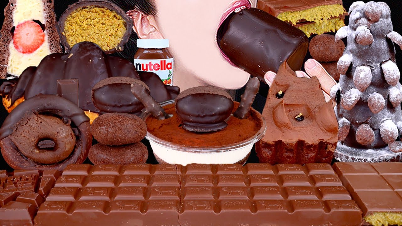 ASMR DUBAI CHOCOLATE ICE CREAM NUTELLA DESSERT MUKBANG 두바이쫀득쿠키 두쫀쿠 초콜릿 먹방ドバイチョコレート 咀嚼音 EATING SOUNDS