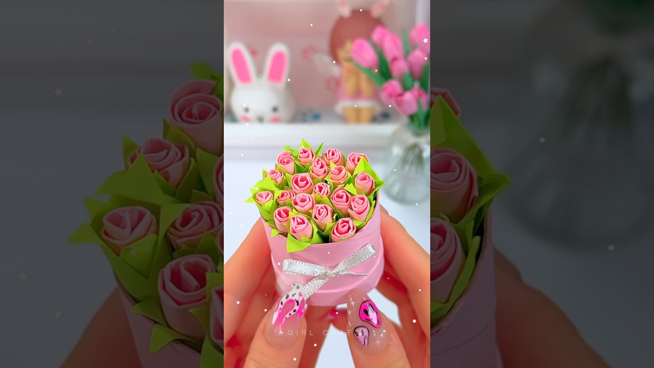 Aesthetic mini Gift idea. Amazing pink roses 🌷#gift #rose