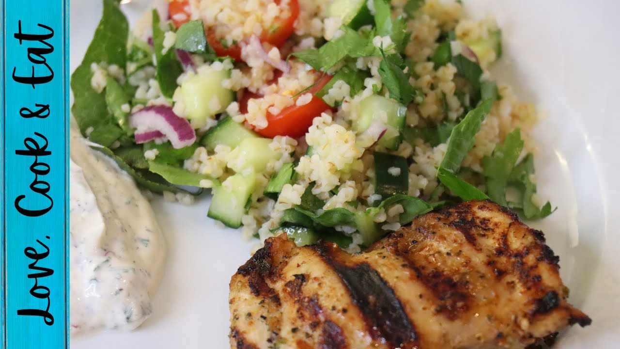 Grillad kyckling med bulgursallad och yoghurtsås
