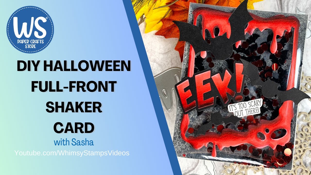 Easy DIY Full-Front Halloween Shaker Card | Whimsy Stamps