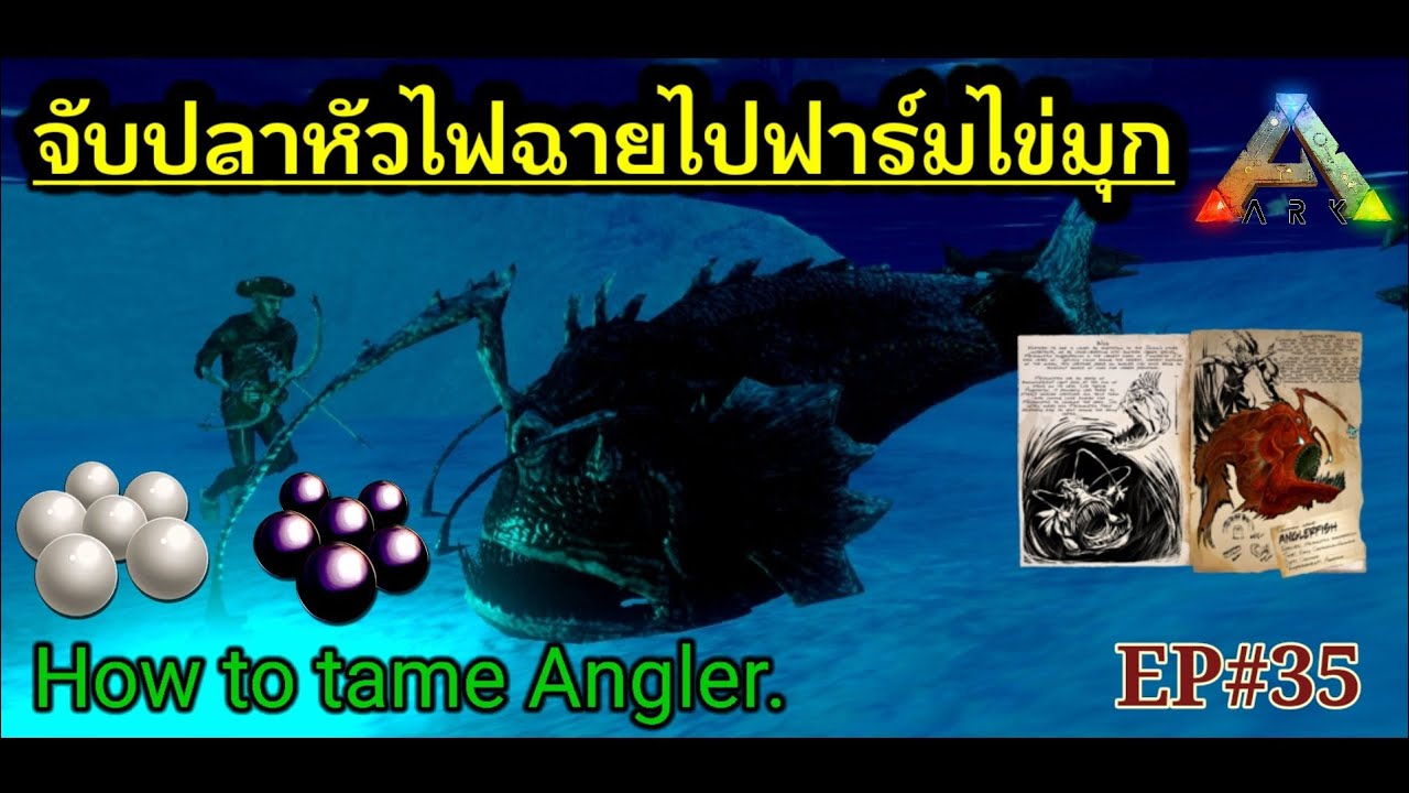 #ARKMOBILE EP#35 จับปลาแองเกอร์-วิธีฟาร์มไข่มุก ให้ได้โคตรเยอะ/How to tame Angler #Servival
