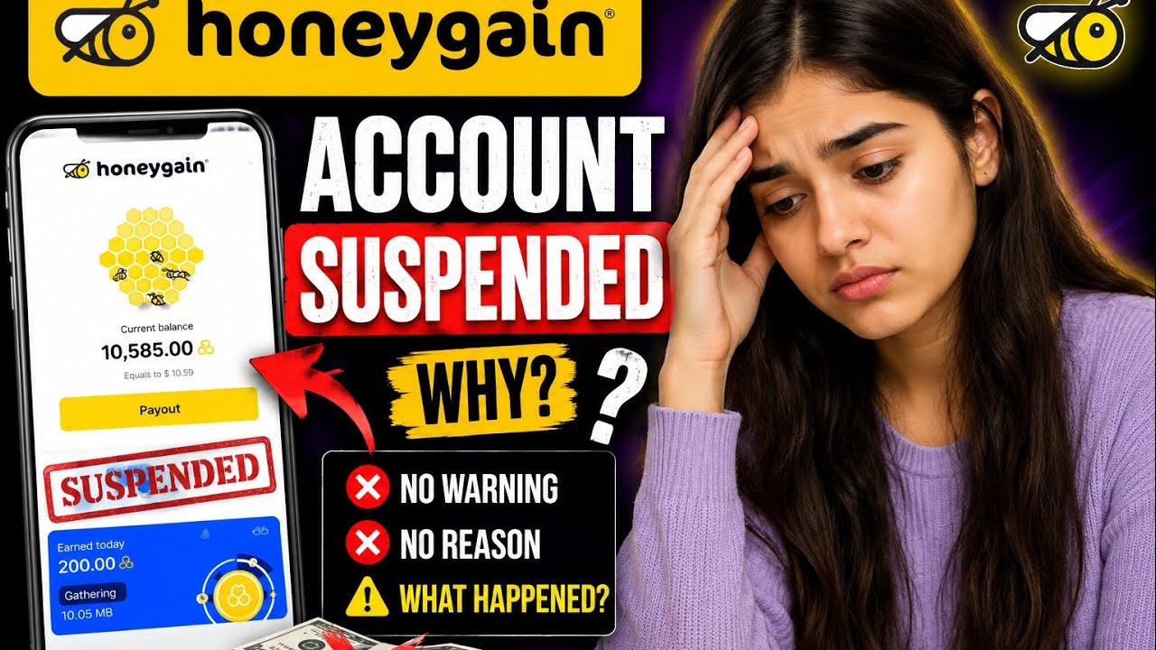 ACCOUNT SUSPENDED 😱 | Honeygain Problem Explained
