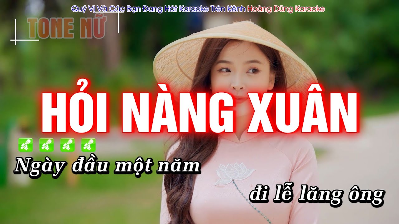 Hỏi Nàng Xuân Karaoke Tone Nữ - Rumba Nhạc Tết Cực Hay - Hoàng Dũng Karaoke