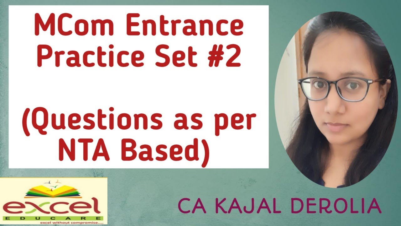 MCOM Entrance Practice Set#2 | Questions NTA based | National Test Agency | Mcom Entrance Exam |