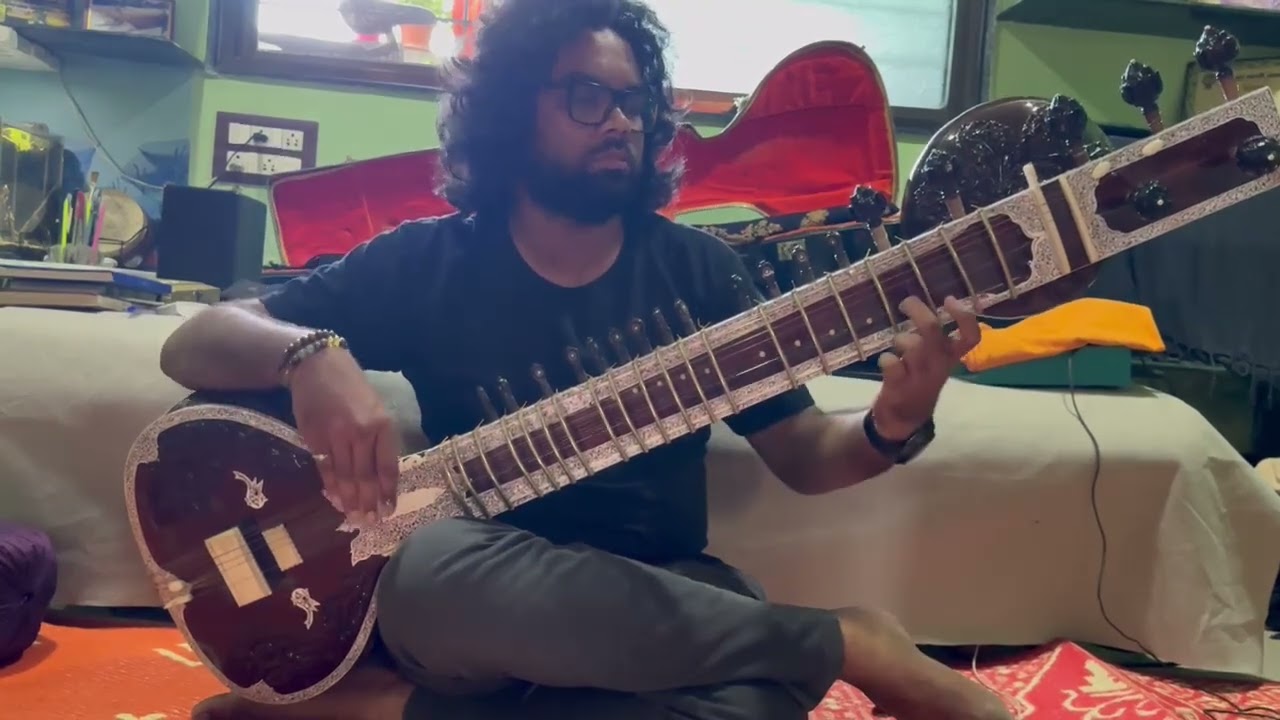 Pandit Ravi Shankar style Sitar (kharj Pancham) double Tumba Sitar made by Naeemsitarmaker