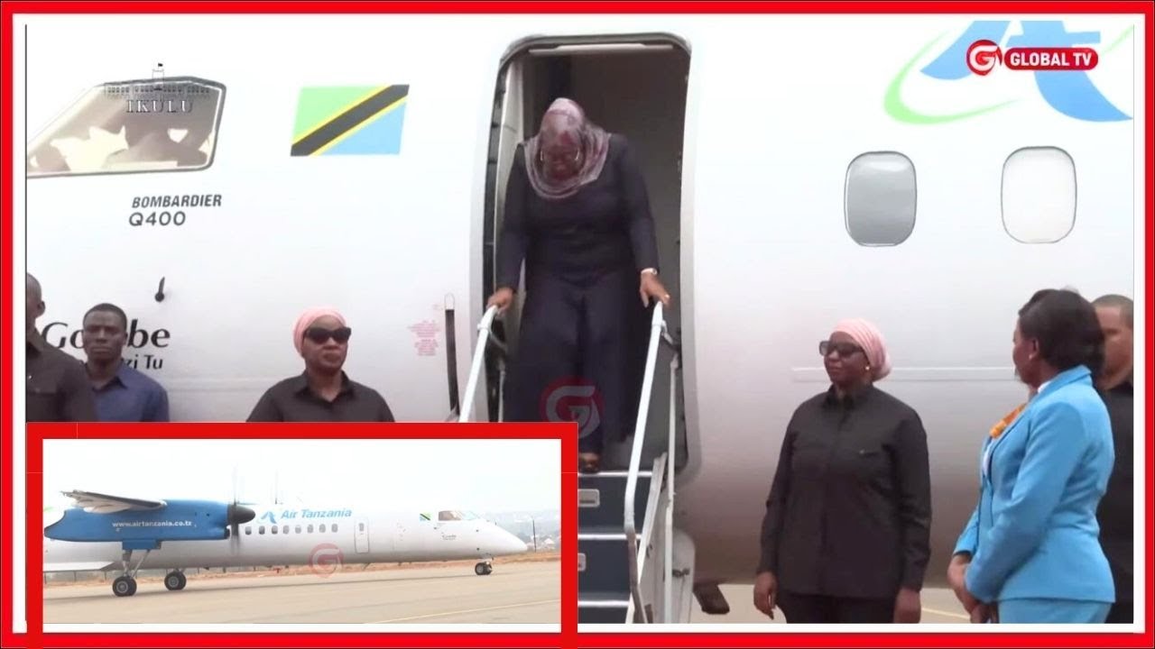 RAIS SAMIA ALIVYOTUA na NDEGE AIRPORT ya RUVUMA - CHINI ya ULINZI MKALI KUANZA ZIARA ya KIKAZI....