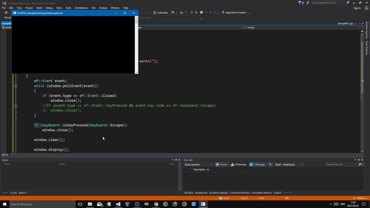 SFML C++ Tutorial 05 | Keyboard and Mouse input intro and Events!