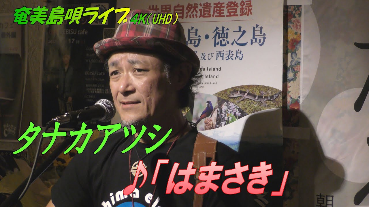 「♪はまさき」（奄美のシマ唄）タナカアツシ・ライブ_in_飯能エビスcafe＜Amami-Shima-Uta＞