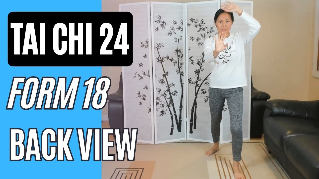 Tai Chi 24, Form 18 Fair Lady Plays Shuttle on Both Sides Back View