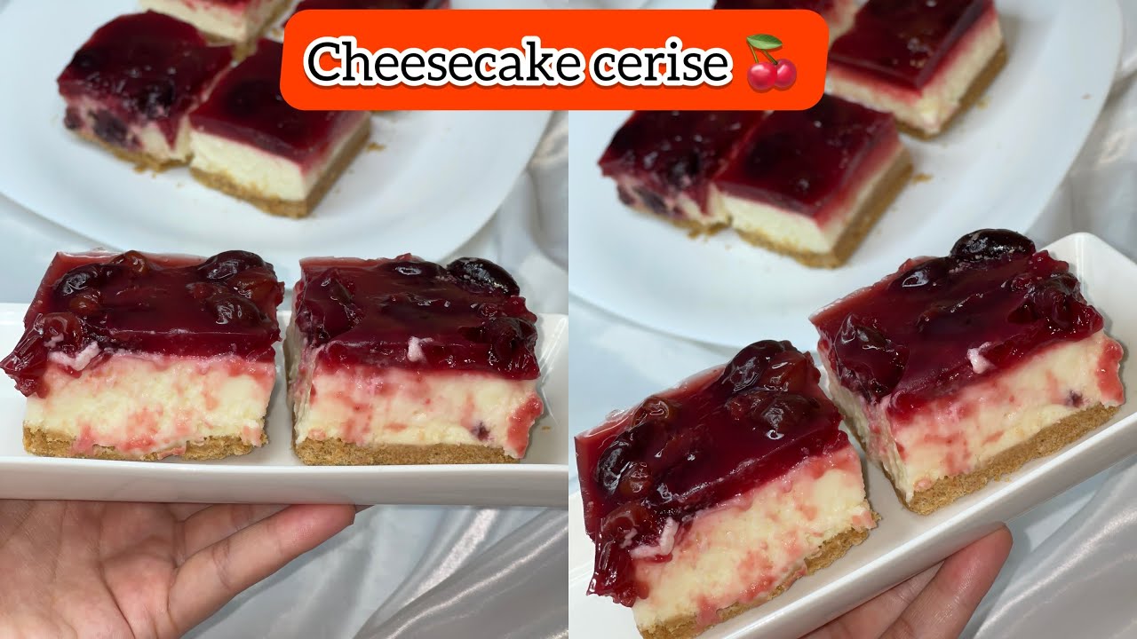 شيزكيك 🍒 في الفرن ناجح 100%!!cheesecake cerises 🍒