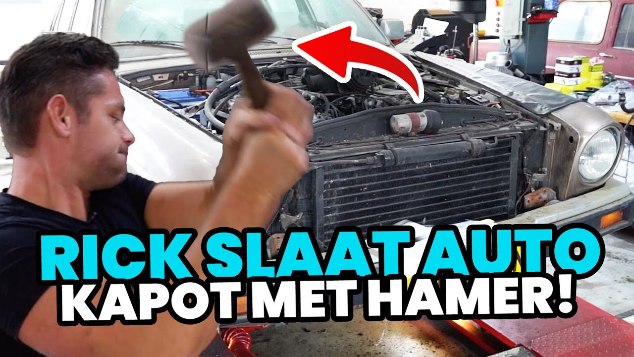 Rick is boos en slaat auto kapot met hamer !!